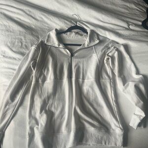 White Quarter-Zip Pullover